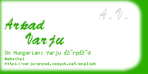 arpad varju business card